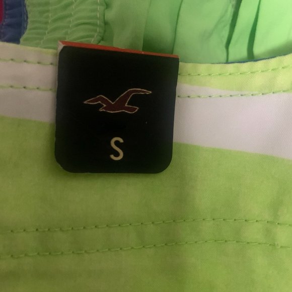 NWT HOLLISTER CALIFORNIA MEN'S BLUE, GREEN, WHITE STRIPED BOARD SHORTS SMALL - Picture 7 of 10